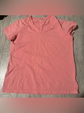 Lands' End Coral V-Neck Tee - Pink-Coral